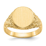 14K 10.5x12.5mm Open Back Mens Signet Ring view