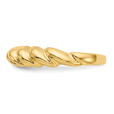 14K Polished Twisted Dome Ring