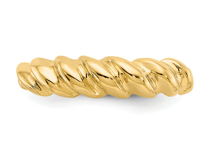 14k Polished Twisted Dome Ring