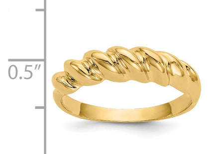 14k Polished Twisted Dome Ring