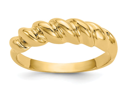 14k Polished Twisted Dome Ring
