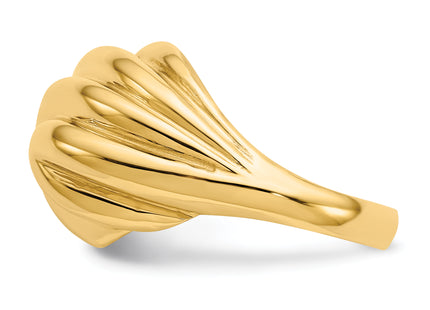 14k Polished Swirl Dome Ring