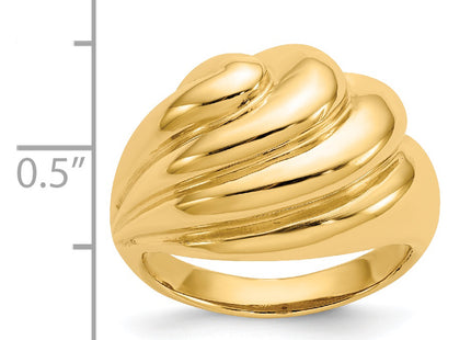 14k Polished Swirl Dome Ring