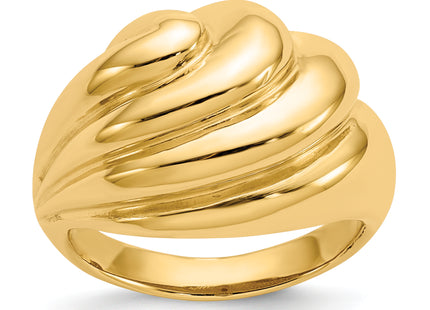 14k Polished Swirl Dome Ring