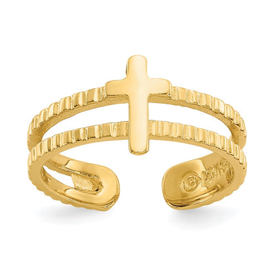 14K gold cross ring