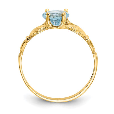 14K December CZ Birthstone Claddagh Ring