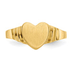 14K Satin Children's Heart Signet Ring view
