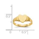 14K Satin Children's Heart Signet Ring view