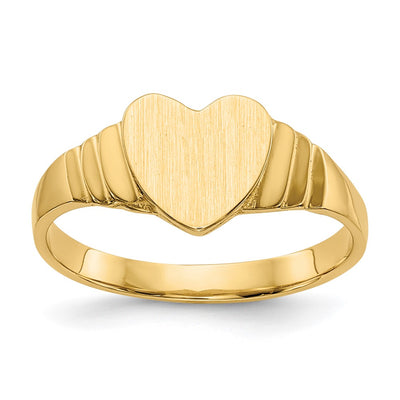 14K gold heart signet ring