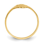 14K Filigree Oval Polished Center Baby Signet Ring view
