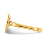14K Filigree Oval Polished Center Baby Signet Ring view
