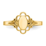 14K Filigree Oval Polished Center Baby Signet Ring view