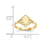 14K Filigree Oval Polished Center Baby Signet Ring view