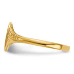 14K Oval Polished Child Signet Ring view