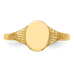 14K Oval Polished Child Signet Ring view