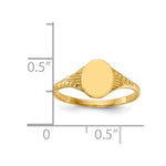 14K Oval Polished Child Signet Ring view