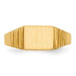 14K Rectangular Satin Baby Signet Ring view