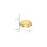 14K Rectangular Satin Baby Signet Ring view