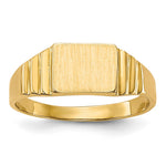 14K Rectangular Satin Baby Signet Ring view