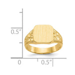14K Square Polished Baby Signet Ring view
