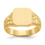 14K Square Polished Baby Signet Ring view