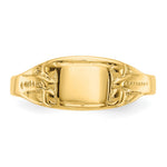14K Polished Rectangular Baby Signet Ring view