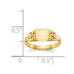 14K Polished Rectangular Baby Signet Ring view