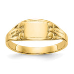 14K Polished Rectangular Baby Signet Ring view