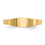 14K Polished Square Baby Signet Ring view