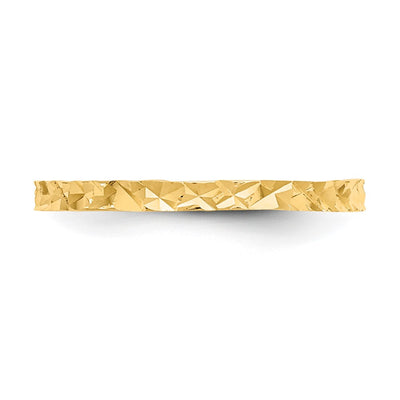 14K 1mm Diamond-cut Design Flat Band Baby / Childs Ring