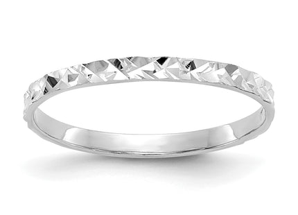14K 1mm Diamond-cut Design Flat Band Baby / Childs Ring