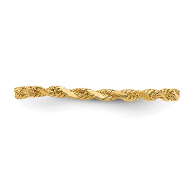 14K Diamond-cut Textured Rope Band Ring