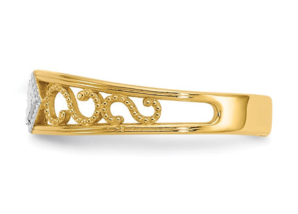 14k Yellow & Rhodium Rings Style R552 - Classique Jewelry Inc.