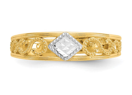 14k Yellow & Rhodium Rings Style R552 - Classique Jewelry Inc.