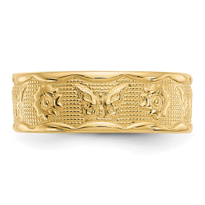 14K Flower & Butterfly Toe Ring