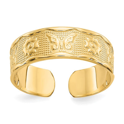 14K gold butterfly ring