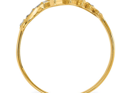 14k Yellow & Rhodium Rings Style R574 - Classique Jewelry Inc.