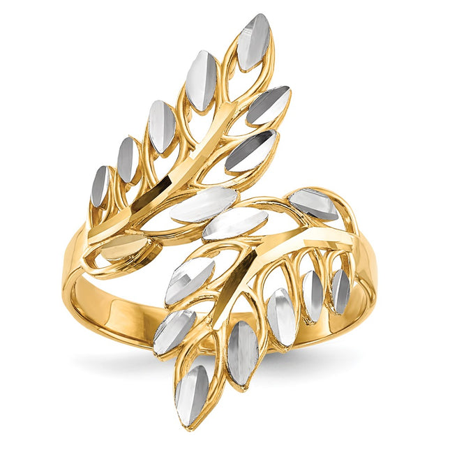 14k Yellow & Rhodium Rings Style R574 - Classique Jewelry Inc.