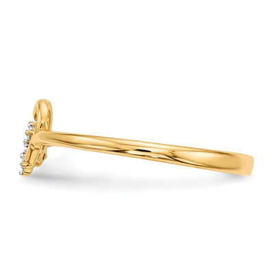 14K Heart w/CZ Cross Ring