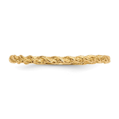 14K Polished Twisted Rope Ring