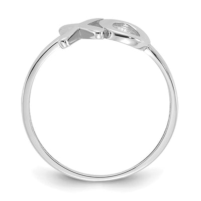 14K White Gold Polished X-O Ring