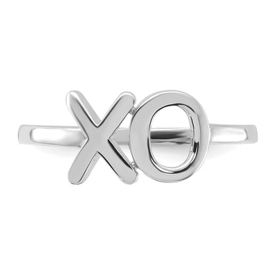 14K White Gold Polished X-O Ring