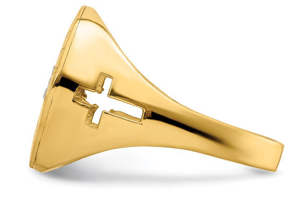 14k Yellow & Rhodium Rings Style R668 - Classique Jewelry Inc.