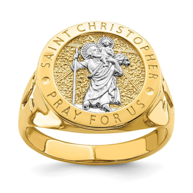14k Yellow & Rhodium Rings Style R669 - Classique Jewelry Inc.