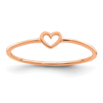 14K rose gold heart ring