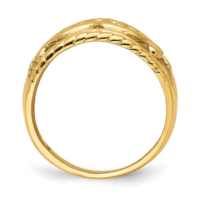 14K Polished Cut-Out Heart Design Band
