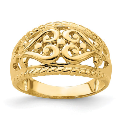 14K gold heart band