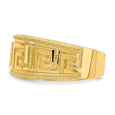 14K Greek Key Pattern Dome Ring