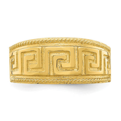 14K Greek Key Pattern Dome Ring