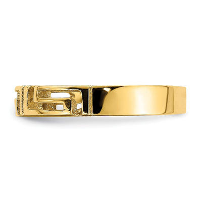 14K Cut-Out Greek Key Band